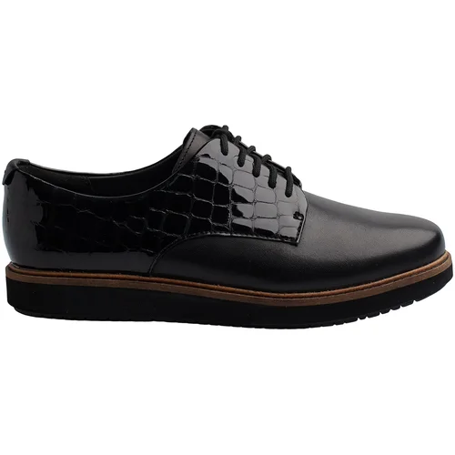 Clarks Poslovni čevlji GLICK-DARBY-BLACK INTEREST Črna