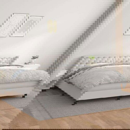  Box spring postelja z vzmetnico bela 180x200 cm umetno usnje, (20790182) Slike