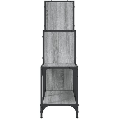  Regal za knjige siva boja hrasta 92x30x102 cm od drva i metala Slike