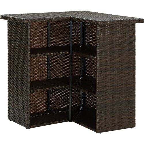  Kutni barski stol smeđi 100 x 50 x 105 cm od poliratana Slike
