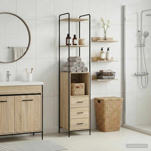  Kupaonski ormar Hrast sonoma 40 x 36 x 200,5 cm Slike
