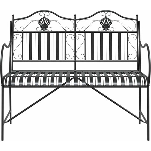  Vrtna klupa Crna 103,5 x 59 x 89 cm Čelik Slike