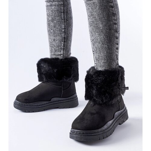 Gemre Black insulated snow boots with a zipper Vilpian Cene