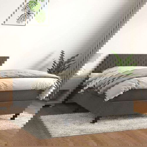 Box spring krevet s madracem tamnosivi 90x200 cm baršunasti Cijene