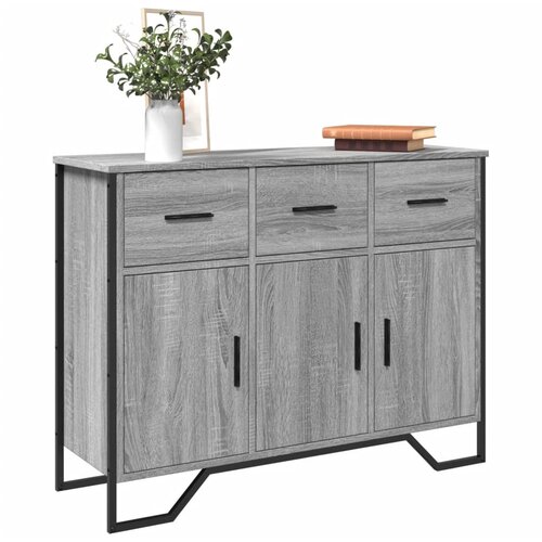 vidaXL Komoda siva sonoma 97x32,5x74,5 cm inženirski les Cene