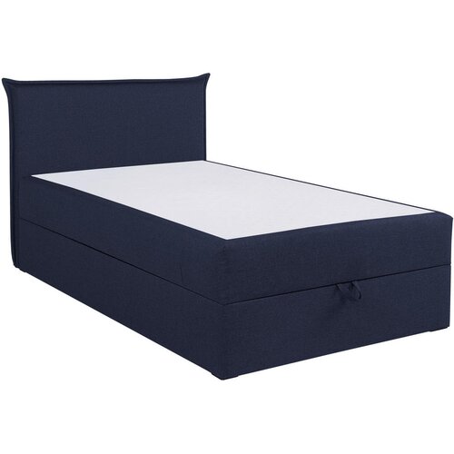 MID.YOU POSTELJA Z VZMETNICO 120 cm x 200 cm , tekstil, leseni material temno modra Slike