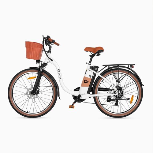 DYU C6 Pro 26-palčno mestno električno kolo, 250 W 36 V 15,6 Ah, Shimano 7 prestav, belo, (21960339) Slike