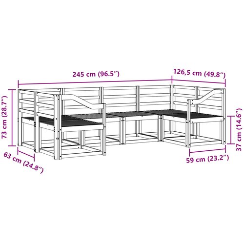  Set vanjskih sofa 6 kom. Prirodna Čvrsto drvo akacije Slike