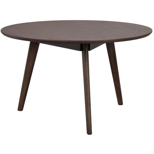 Rowico Temno rjava mizica v hrastovem dekorju ø 90 cm Yumi – Cene
