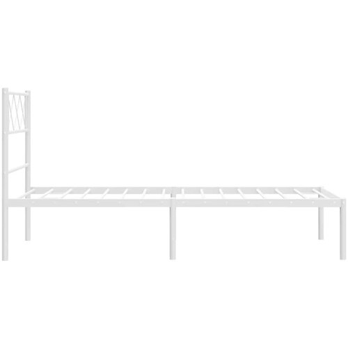  Metalni okvir za krevet s uzglavljem bijeli 100x190 cm Slike