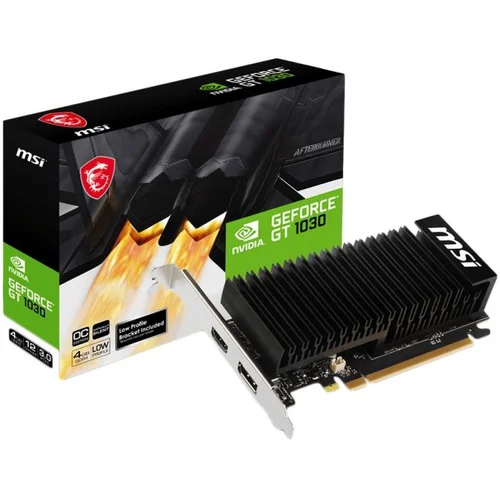 MSI Video Card Nvidia GeForce GT 1030 4GHD4 LP OC, 4GB DDR4, 64-bit, 2100MHz Memory Speed, 1430MHz Boost, 384 CUDA Cores, 1x Dis