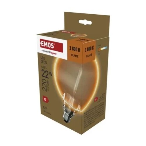 Emos z5bo11 Led sijalica deco g130oa &amp;quot;o&amp;quot; 4w(22w) 220lm e27 flame ww ( 3715 ) Slike