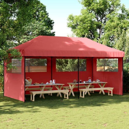 VidaXL Zložljivi pop-up &amp;scaron;otor za zabave 3 stranice bordo Slike
