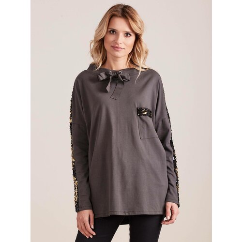 Yups Blouse decorated with anthracite sequins Cene