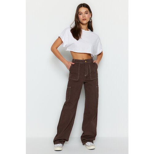 Trendyol Jeans - Brown - Wide leg Slike