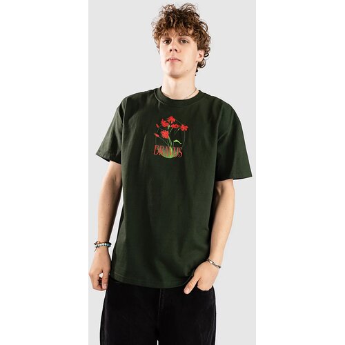 Dravus Linear Flora Boxy T-Shirt forest green Slike
