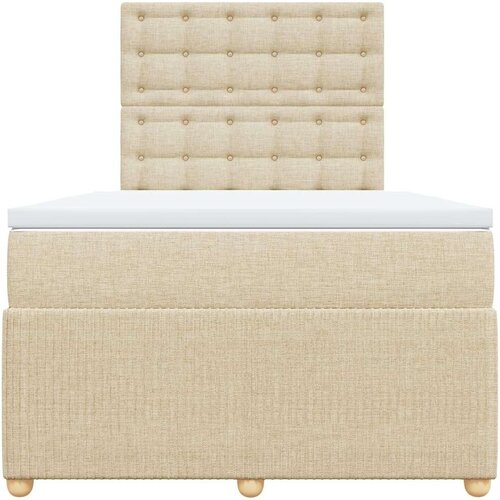 vidaXL Box spring postelja z vzmetnico krem 120x190 cm blago, (21304940) Cene