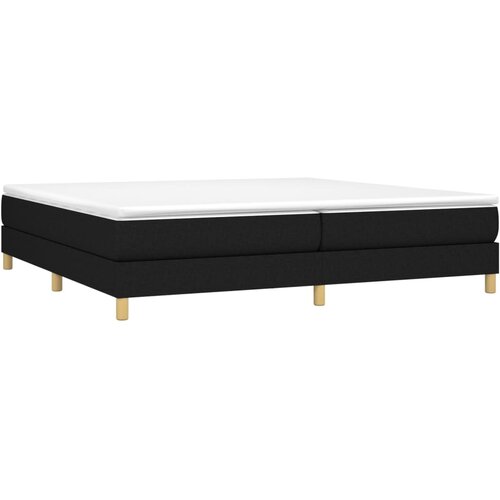  Okvir za krevet s oprugom crni 200x200 cm od tkanine Slike