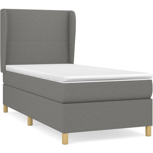 VidaXL Box spring postelja z vzmetnico temno siva 90x190 cm blago, (20789998) Slike