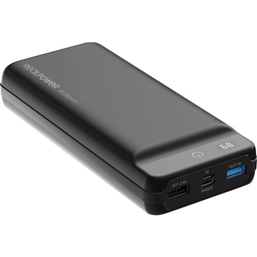 REAL POWER PB-30k powerbank (rezervni akumulatorji) 30000 mAh litij črna, (20432673) Cene