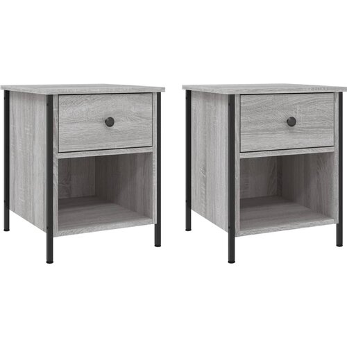 Maison Chic Dvo delni komplet Nočne omarice - Nočne mize siva sonoma 40x42x50 cm inženirski les, (21689927) Cene