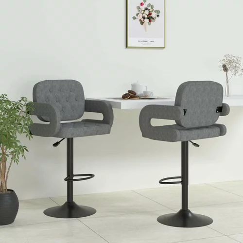  Barski stolčki 2 kosa svetlo sivo blago, (20700324)