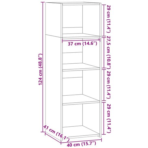 Visoka komoda crna 40x41x124 cm od konstruiranog drva Slike