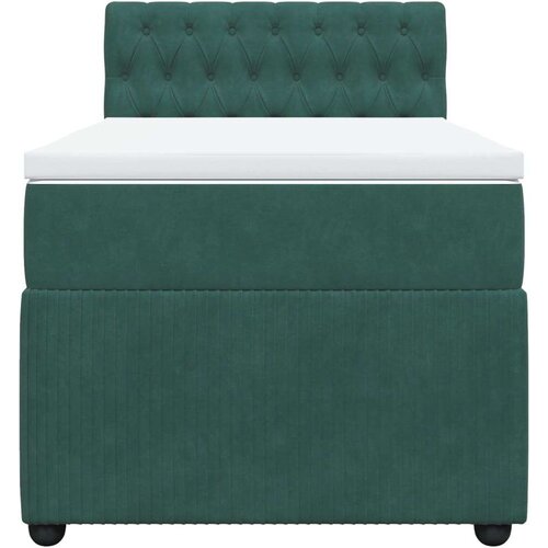 VidaXL Box spring krevet s madracem tamnozeleni 90x190 cm bar&amp;scaron;unasti Slike