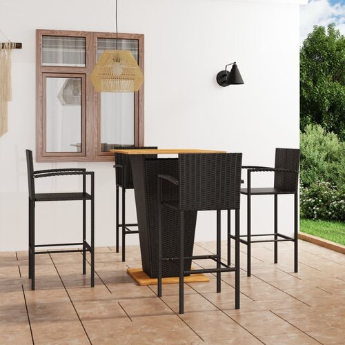  5-dijelni vrtni barski set crni Slike