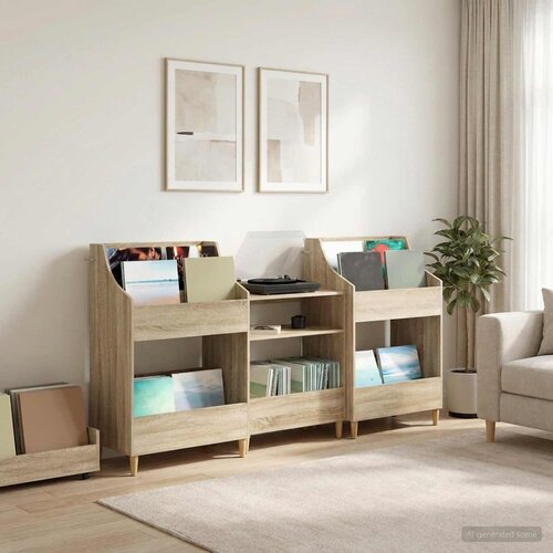  Set medijskih polica 3 kom. Hrast sonoma 212 x 46 x 112 cm Slike