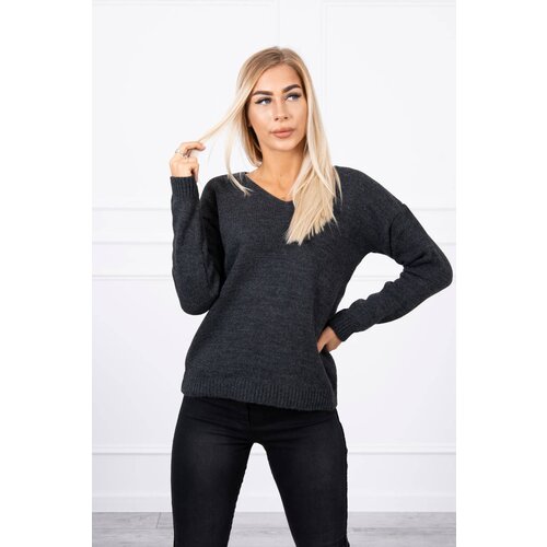 Kesi Graphite V-neck sweater Slike
