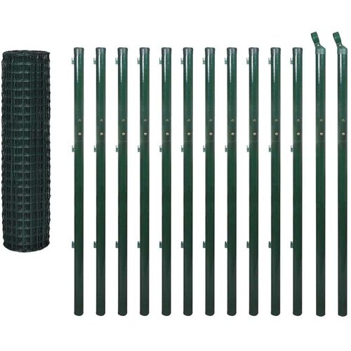 vidaXL Evro ograja iz jekla 25x1,7 m zelena Cene