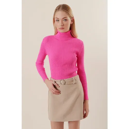 Bigdart 10311 Turtleneck Knitwear Sweater - Fuchsia
