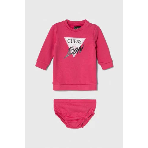 Guess Dječja haljina boja: ružičasta, mini, ravna