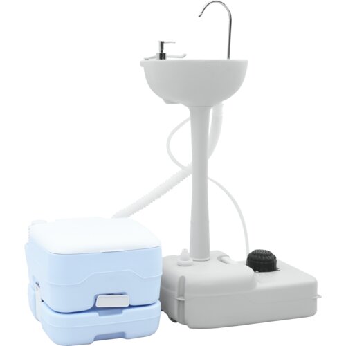 vidaXL kamping wc svetlo moder spodnji del + bel pokrov Ni primerno Cene