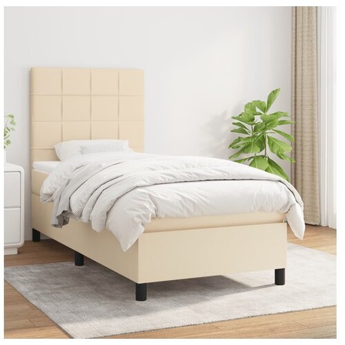 vidaXL Okvir kreveta s oprugama i madrac krem 80x200 cm od tkanine Cijene