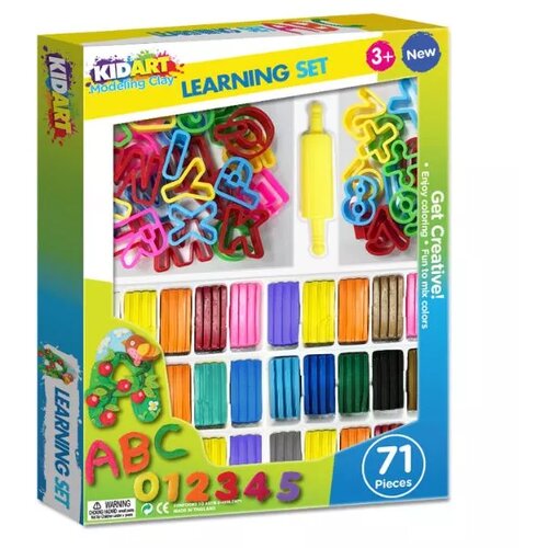 KidArt komplet plastelina s formami za številke in črke - 71 kosov Cene