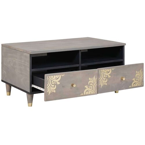  Kava Stol with Drawer Siva 80 x 54 x 40 cm masivno drvo manga Slike