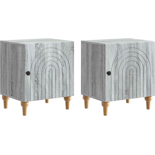 Noćni ormar 2 pcs Siva sonoma 43 x 34,5 x 50 cm Cene