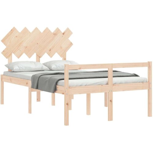 vidaXL Okvir kreveta s uzglavljem 4FT6 bračni od masivnog drva Cene