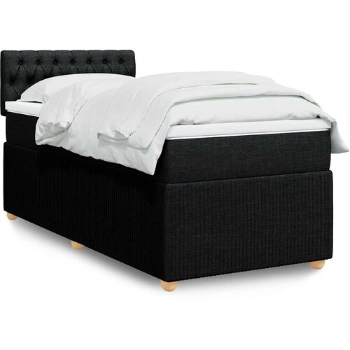  Box spring krevet s madracem crni 90x190 cm od tkanine Cijene