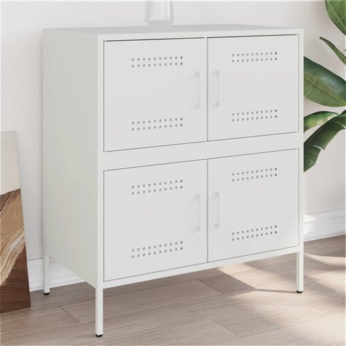  The Living Store Komoda bela 68x39x79 cm jeklo - Komoda, (21496438) Slike