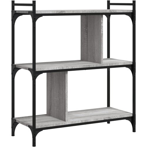 Maison Chic Knjižna omara - Knjižni regal 3-nadstropna siva sonoma 76x32x88 cm inž. les, (21724609) Slike