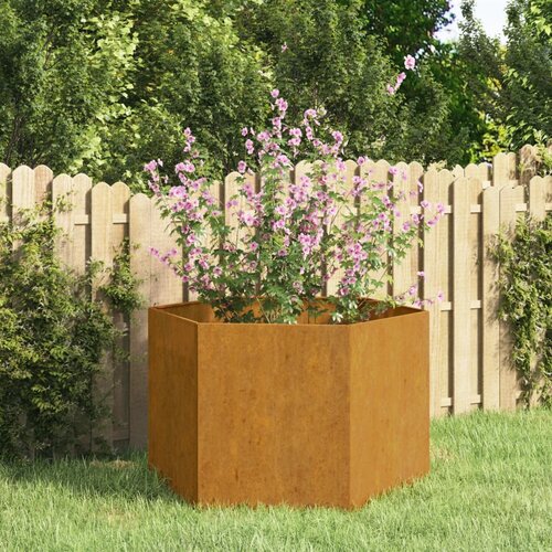 vidaXL Cvetlično korito zarjavelo 60x60x45 cm corten jeklo Cene
