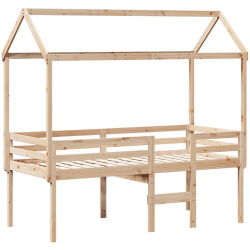 VidaXL Visoki krevet s krovom 80 x 200 cm od masivne borovine Slike