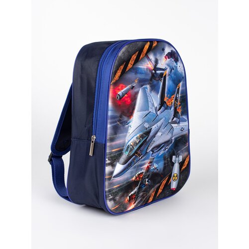 Shelvt Blue backpack for a boy with a spaceship Cene
