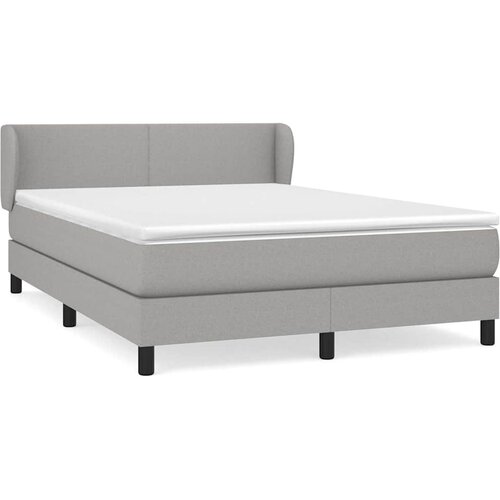  Krevet box spring s madracem svjetlosivi 140x200 cm od tkanine Slike
