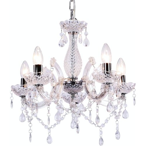 Toolight Klasični luster EBT004-5CP TRANSPARENT Slike