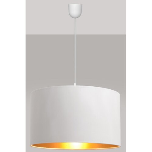  Luster na sajli ALBA 1xE27/15W/230V, prečnik 45 cm, bela/zlatna Slike