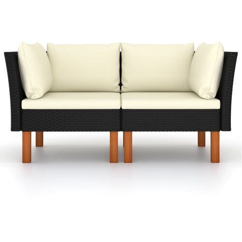 Maison Chic Kotni kavč - Sofa - Kanapei 2 kosa poli ratan in trden evkaliptusov les, (21727737) Cene